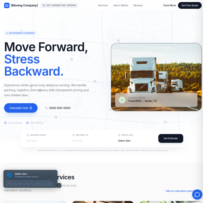 Moving Company Landing Page