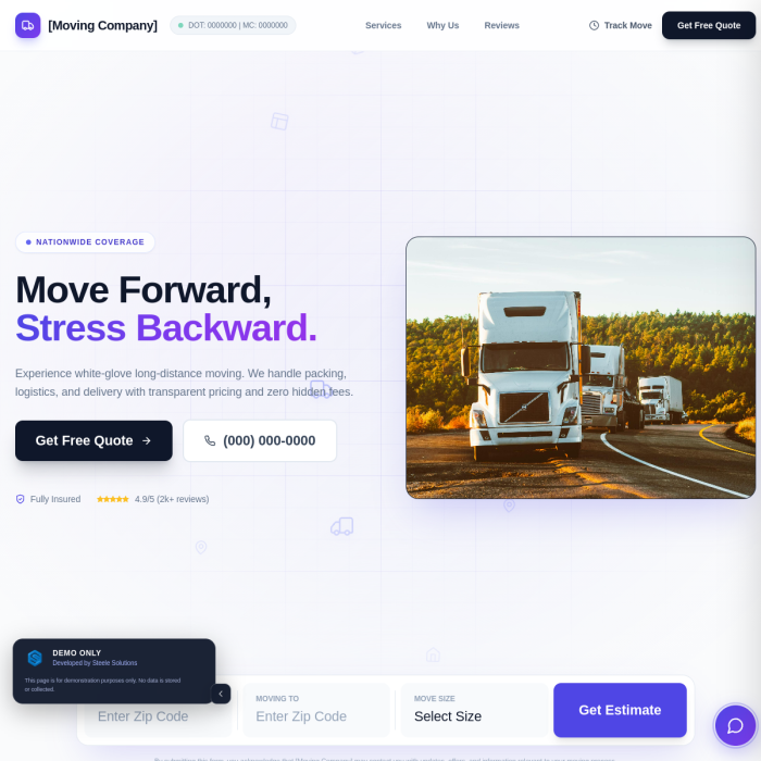 Moving Company Landing Page v2
